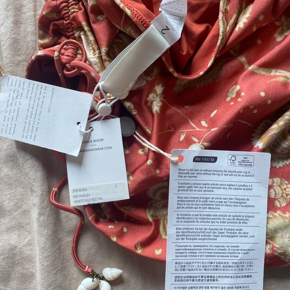 Zimmermann - Veneto Paisley-print Ruched Swimsuit - Picture 8 of 9